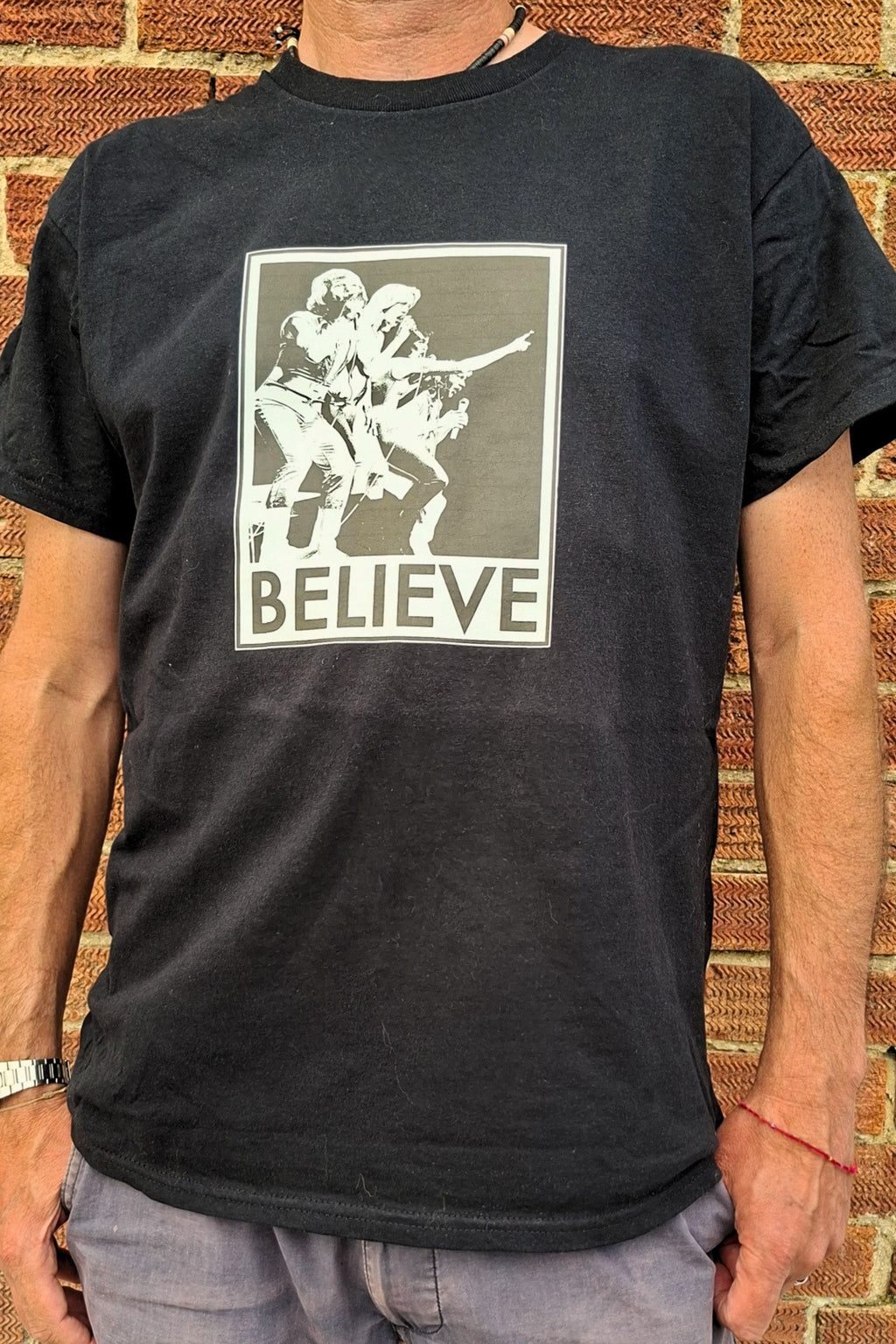 An Abba-inspired T-Shirt celebrating camp pop music
