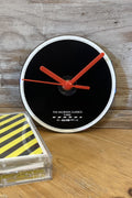 Hacienda Classics CD wall clock with minimalist Manchester‑inspired artwork by Pop Vulture