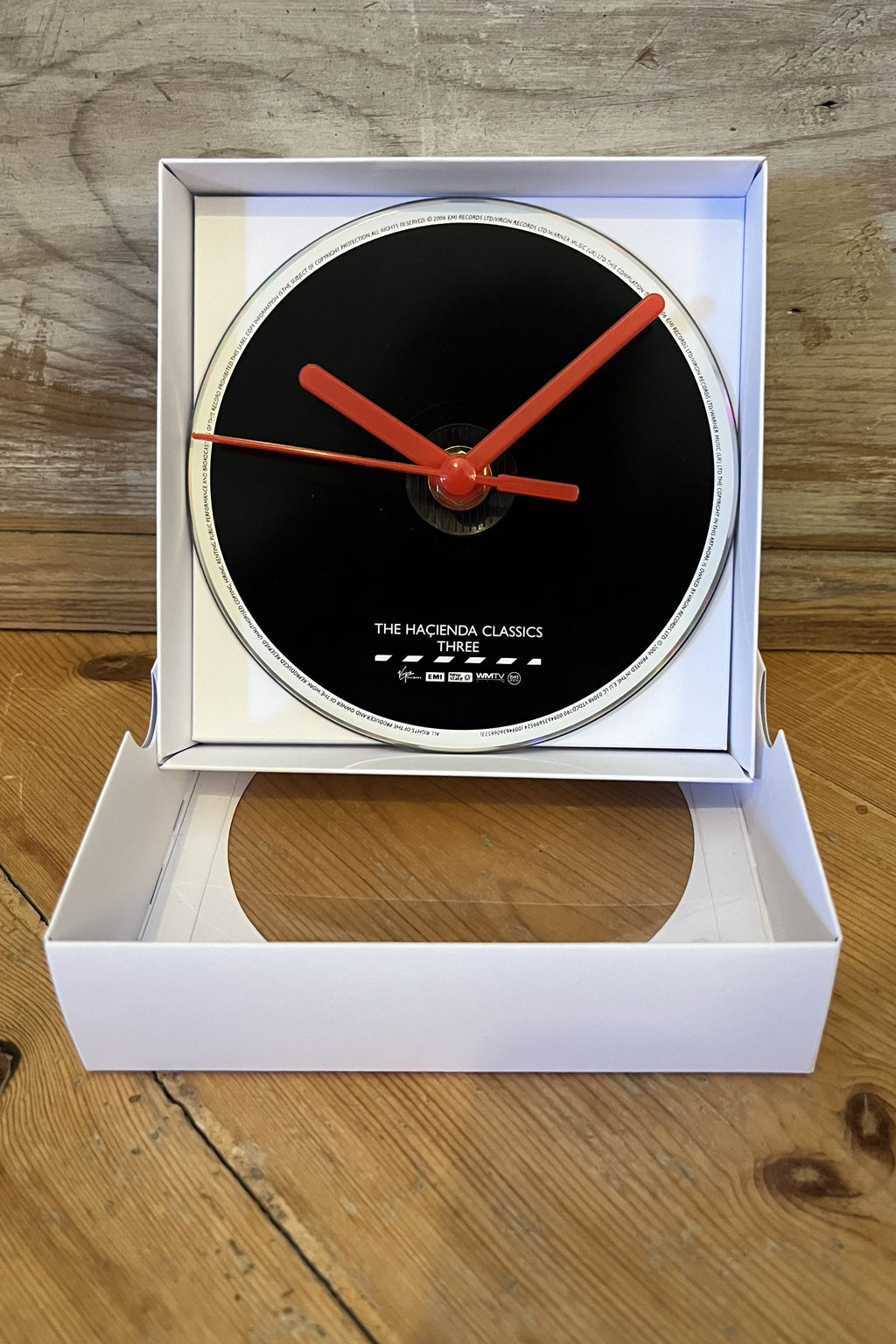 Hacienda Classics CD clock in presentation box