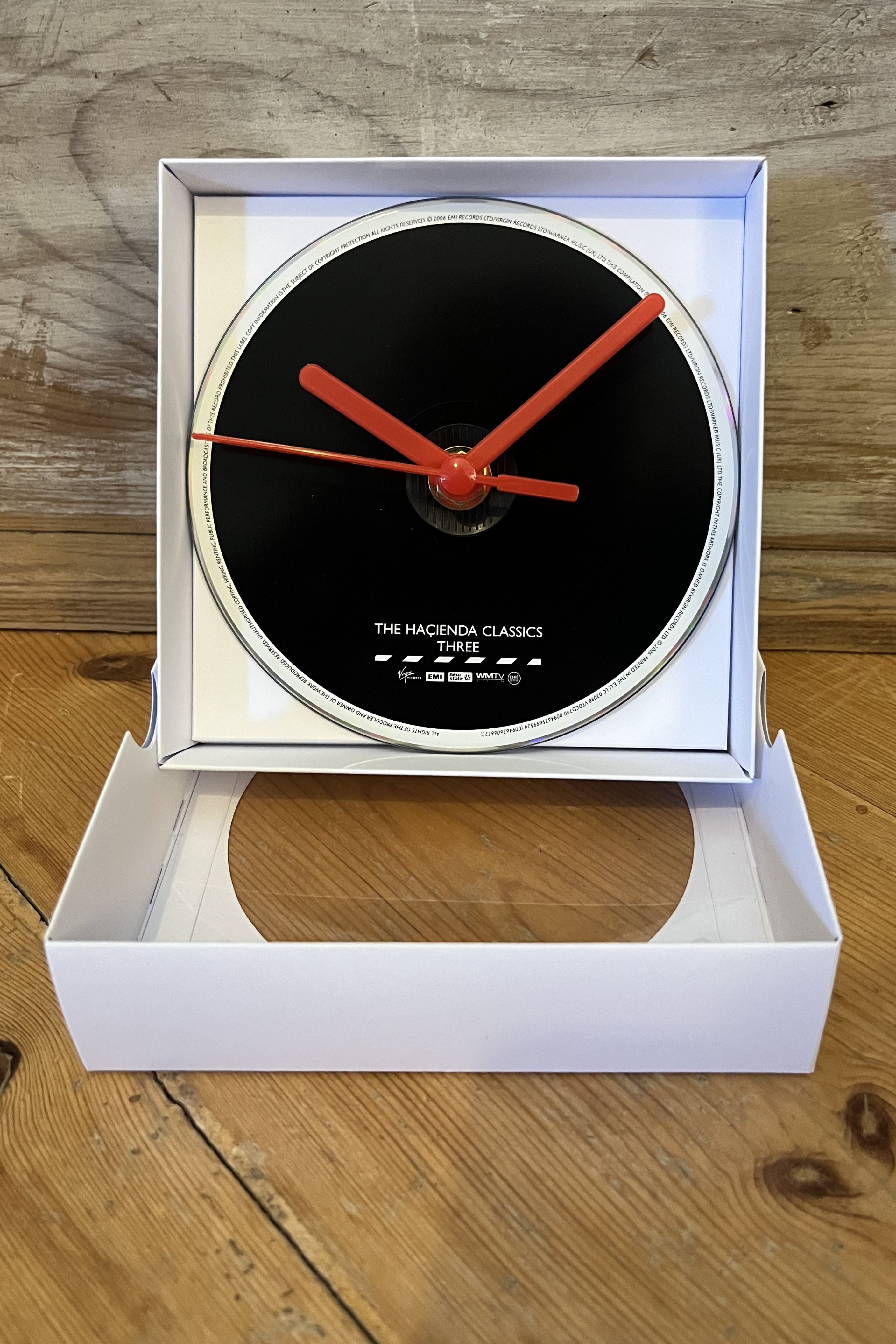 Hacienda Classics CD clock in presentation box