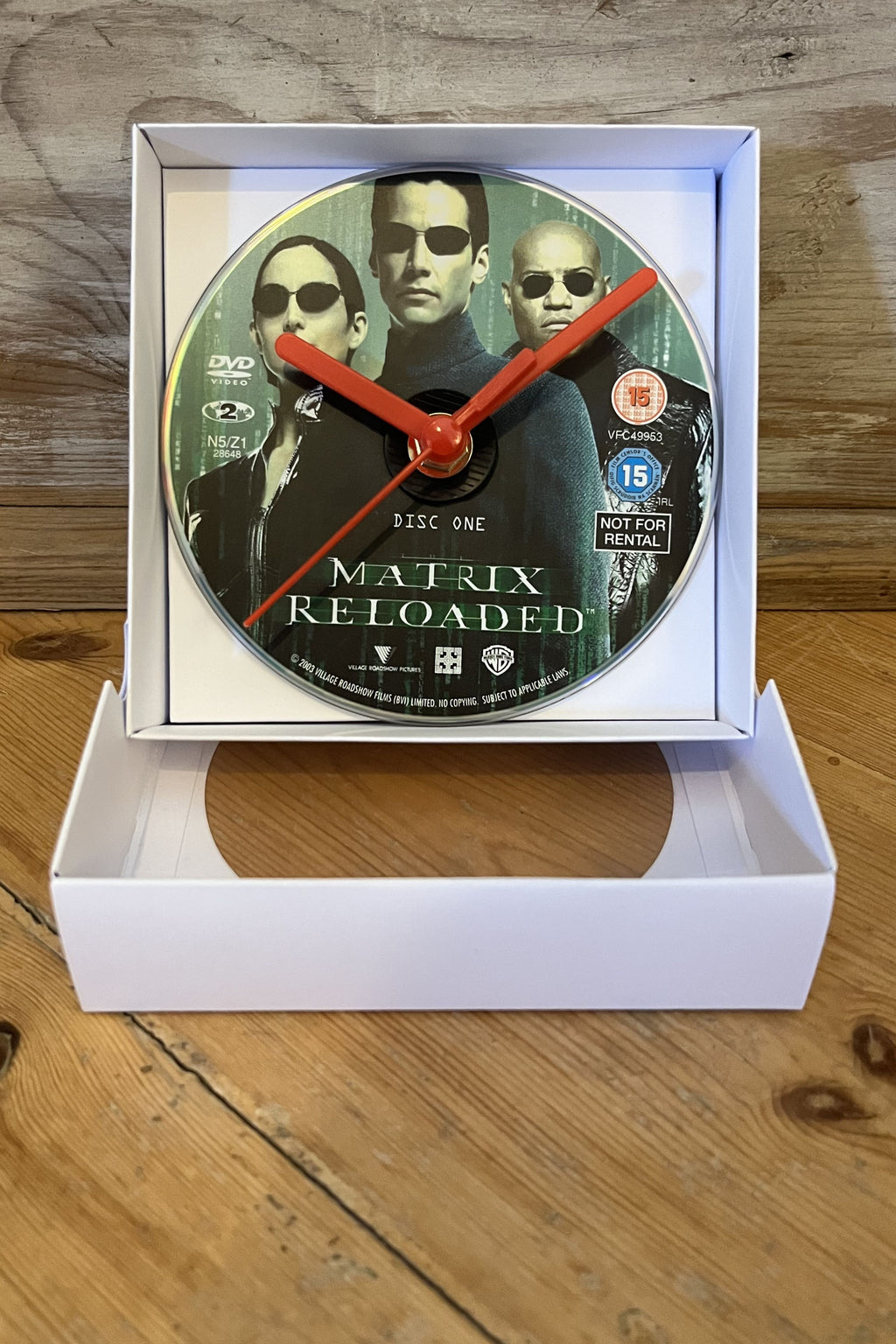 Matrix Reloaded code rain wall clock in display gift case